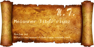 Meissner Tibériusz névjegykártya